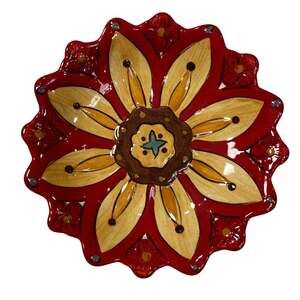 Pier 1 Carynthum Earthenware Plate 8 Inch Handcrafted Floral Dessert Dish